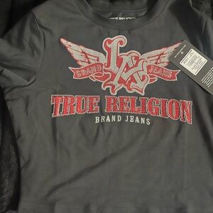 True Religion Kids Tee with Red and White Graphic